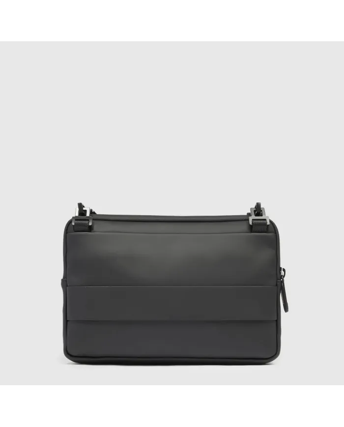 Piquadro Pochette tessuto impermeabile con tracolla Nero