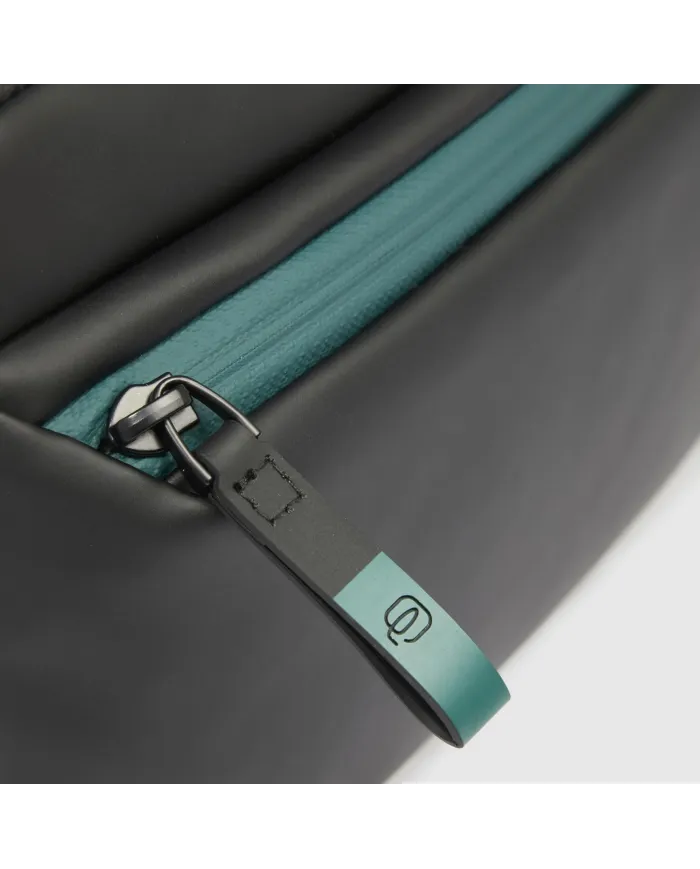 Piquadro Pochette tessuto impermeabile con tracolla Nero