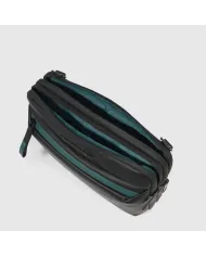 Piquadro Pochette tessuto impermeabile con tracolla Nero