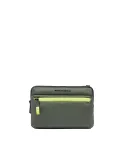 Piquadro Pochette tessuto impermeabile con tracolla Verde