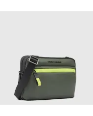 Piquadro Pochette tessuto impermeabile con tracolla Verde