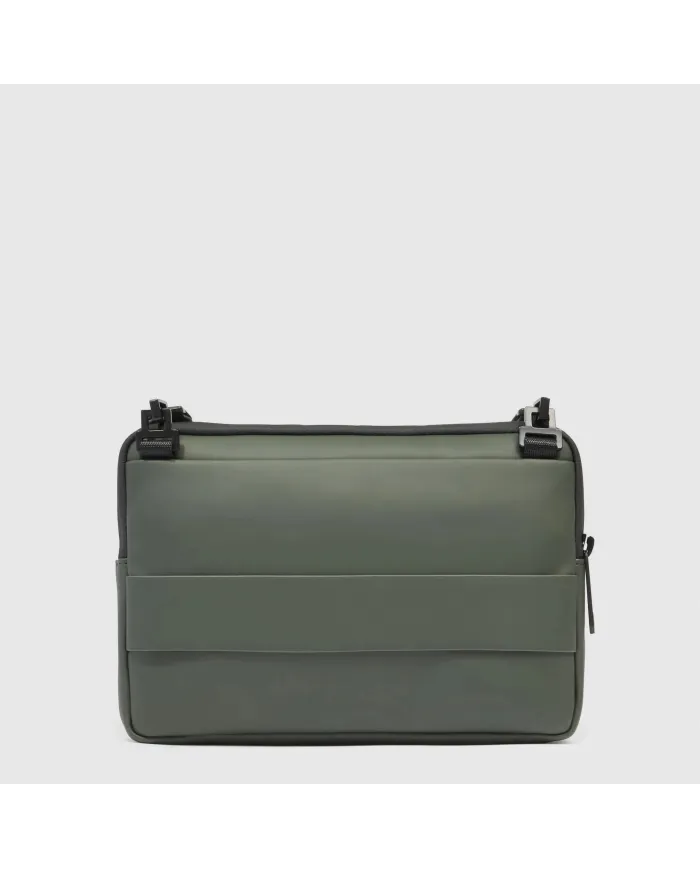 Piquadro Pochette tessuto impermeabile con tracolla Verde