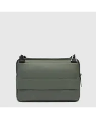 Piquadro Pochette tessuto impermeabile con tracolla Verde