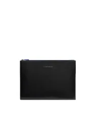 Piquadro Pochette in pelle porta tablet Blue square Nero