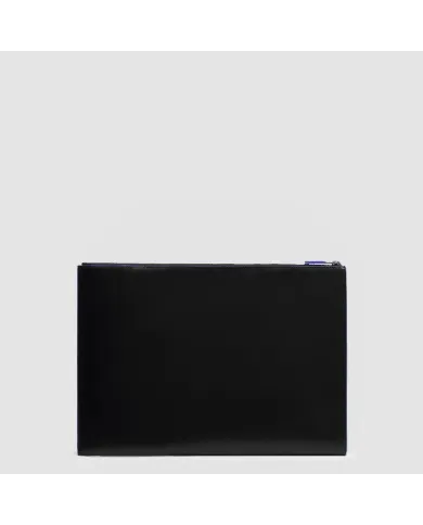 Piquadro Pochette in pelle porta tablet Blue square Nero