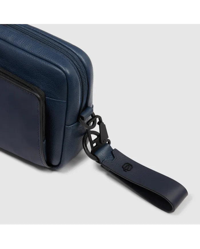 Piquadro Pochette in pelle Ael Blu