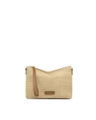 Gianni Chiarini Borsa in raffia Nora pouch Beige/Cuoio