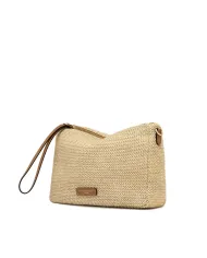 Gianni Chiarini Borsa in raffia Nora pouch Beige/Cuoio