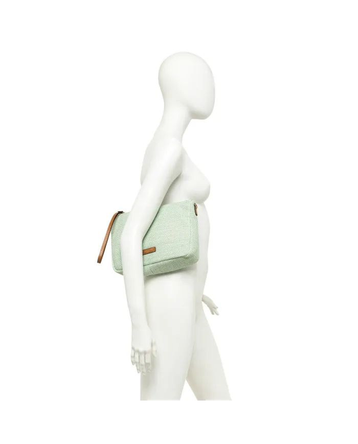 Gianni Chiarini Borsa in raffia Nora pouch Beige/Cuoio
