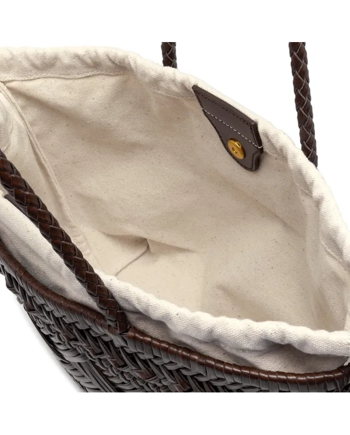 Gianni Chiarini Borsa in pelle intrecciata Testa moro