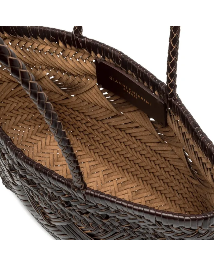 Gianni Chiarini Borsa in pelle intrecciata Testa moro