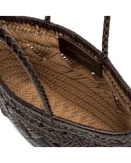 Gianni Chiarini Borsa in pelle intrecciata Testa moro