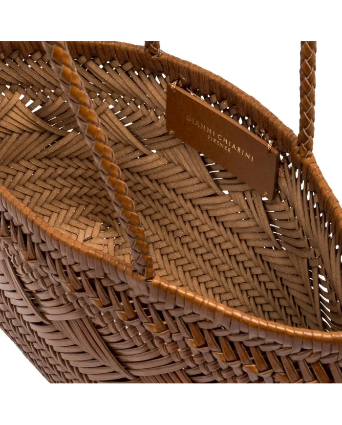 Gianni Chiarini Borsa in pelle intrecciata Cuoio