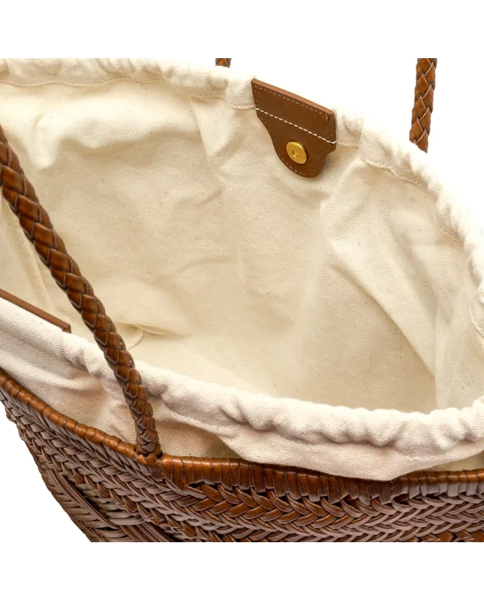 Gianni Chiarini Borsa grande pelle intrecciata Cuoio