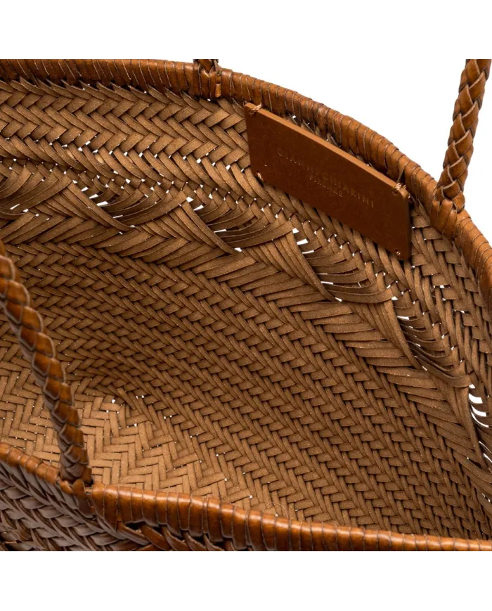 Gianni Chiarini Borsa grande pelle intrecciata Cuoio