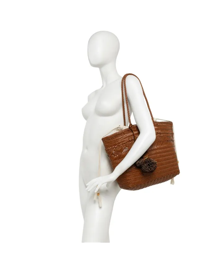 Gianni Chiarini Borsa grande pelle intrecciata Cuoio