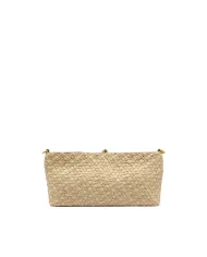 Gianni Chiarini Pochette Mercy in Paglia Intrecciata e pelle Beige