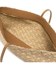 Gianni Chiarini Pochette Mercy in Paglia Intrecciata e pelle Beige