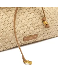 Gianni Chiarini Pochette Mercy in Paglia Intrecciata e pelle Beige