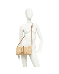 Gianni Chiarini Pochette Mercy in Paglia Intrecciata e pelle Beige