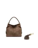 Gianni Chiarini Borsa in paglia e pelle Claudette Marrone