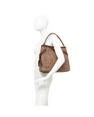 Gianni Chiarini Borsa in paglia e pelle Claudette Marrone