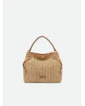 Gianni Chiarini Borsa in paglia e pelle Claudette Beige/Cuoio