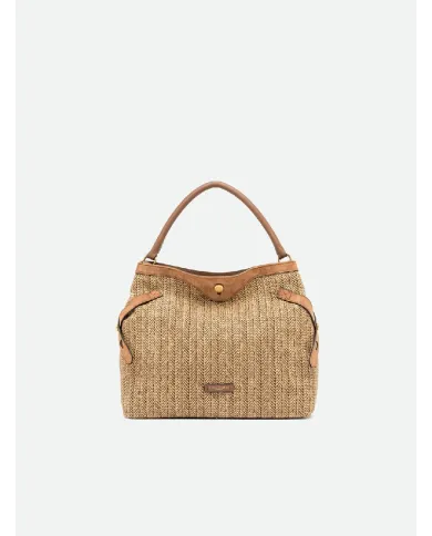Gianni Chiarini Borsa in paglia e pelle Claudette Beige/Cuoio