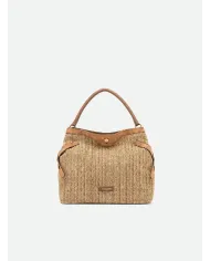 Gianni Chiarini Borsa in paglia e pelle Claudette Beige/Cuoio