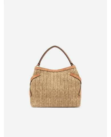 Gianni Chiarini Borsa in paglia e pelle Claudette Beige/Cuoio