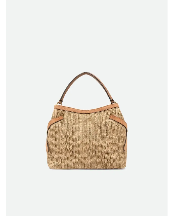 Gianni Chiarini Borsa in paglia e pelle Claudette Beige/Cuoio