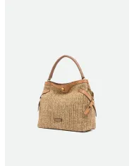 Gianni Chiarini Borsa in paglia e pelle Claudette Beige/Cuoio