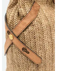 Gianni Chiarini Borsa in paglia e pelle Claudette Beige/Cuoio