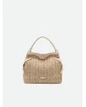 Gianni Chiarini Borsa in paglia e pelle Claudette Sabbia