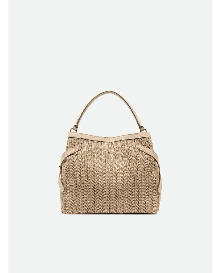 Gianni Chiarini Borsa in paglia e pelle Claudette Sabbia