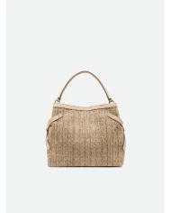 Gianni Chiarini Borsa in paglia e pelle Claudette Sabbia