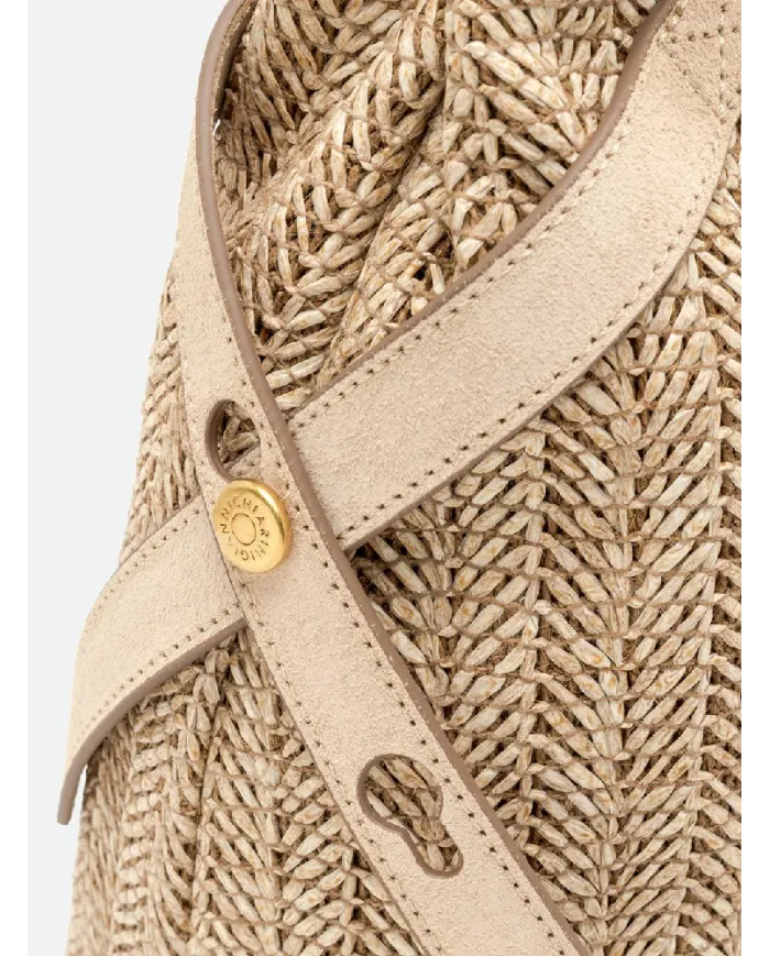 Gianni Chiarini Borsa in paglia e pelle Claudette Sabbia