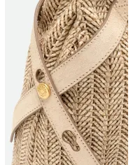 Gianni Chiarini Borsa in paglia e pelle Claudette Sabbia