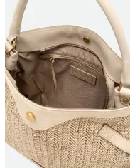 Gianni Chiarini Borsa in paglia e pelle Claudette Sabbia