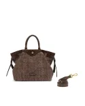 Gianni Chiarini Borsa in paglia e pelle Claudette Marrone