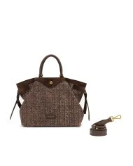 Gianni Chiarini Borsa in paglia e pelle Claudette Marrone