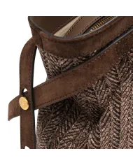 Gianni Chiarini Borsa in paglia e pelle Claudette Marrone