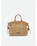 Gianni Chiarini Borsa in paglia e pelle Claudette Beige/Cuoio
