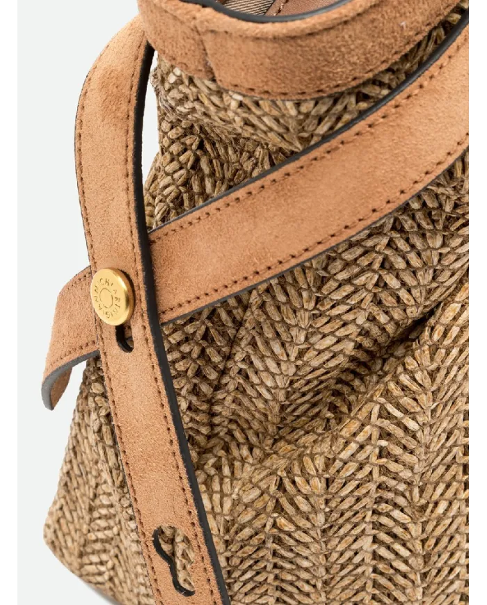 Gianni Chiarini Borsa in paglia e pelle Claudette Beige/Cuoio
