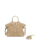 Gianni Chiarini Borsa in paglia e pelle Claudette Sabbia