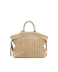 Gianni Chiarini Borsa in paglia e pelle Claudette Sabbia