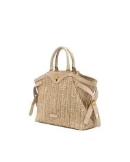 Gianni Chiarini Borsa in paglia e pelle Claudette Sabbia