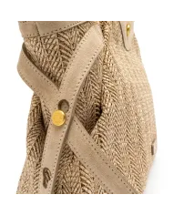 Gianni Chiarini Borsa in paglia e pelle Claudette Sabbia