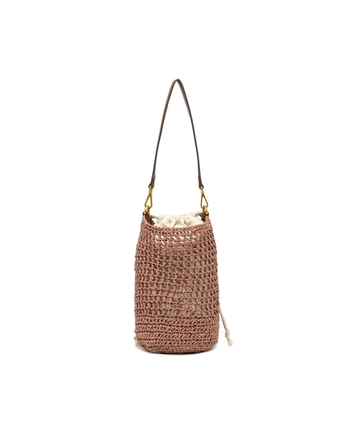 Gianni Chiarini Borsa Secchiello in Paglia Crochet Nefeli Rosa