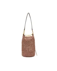 Gianni Chiarini Borsa Secchiello in Paglia Crochet Nefeli Rosa